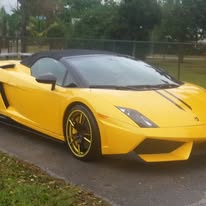 Yellow Lamborghini convertible