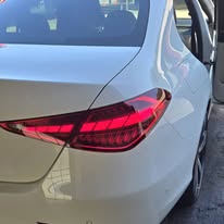 White Mercedes, rear